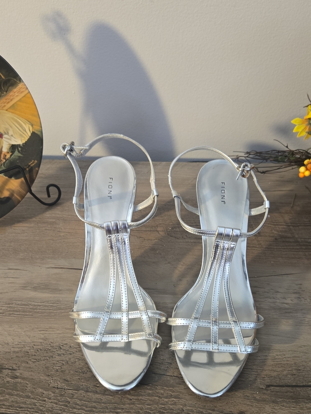 FIONI Clothing Silver Strappy Stiletto Heels
